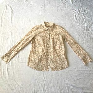 Size L - J. Crew Leopard Print Button Down Shirt
